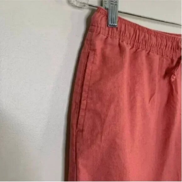 Onia Women's Linen Blend Drawstring Waist Rose Colored Pants Size Medium - Picture 10 of 11